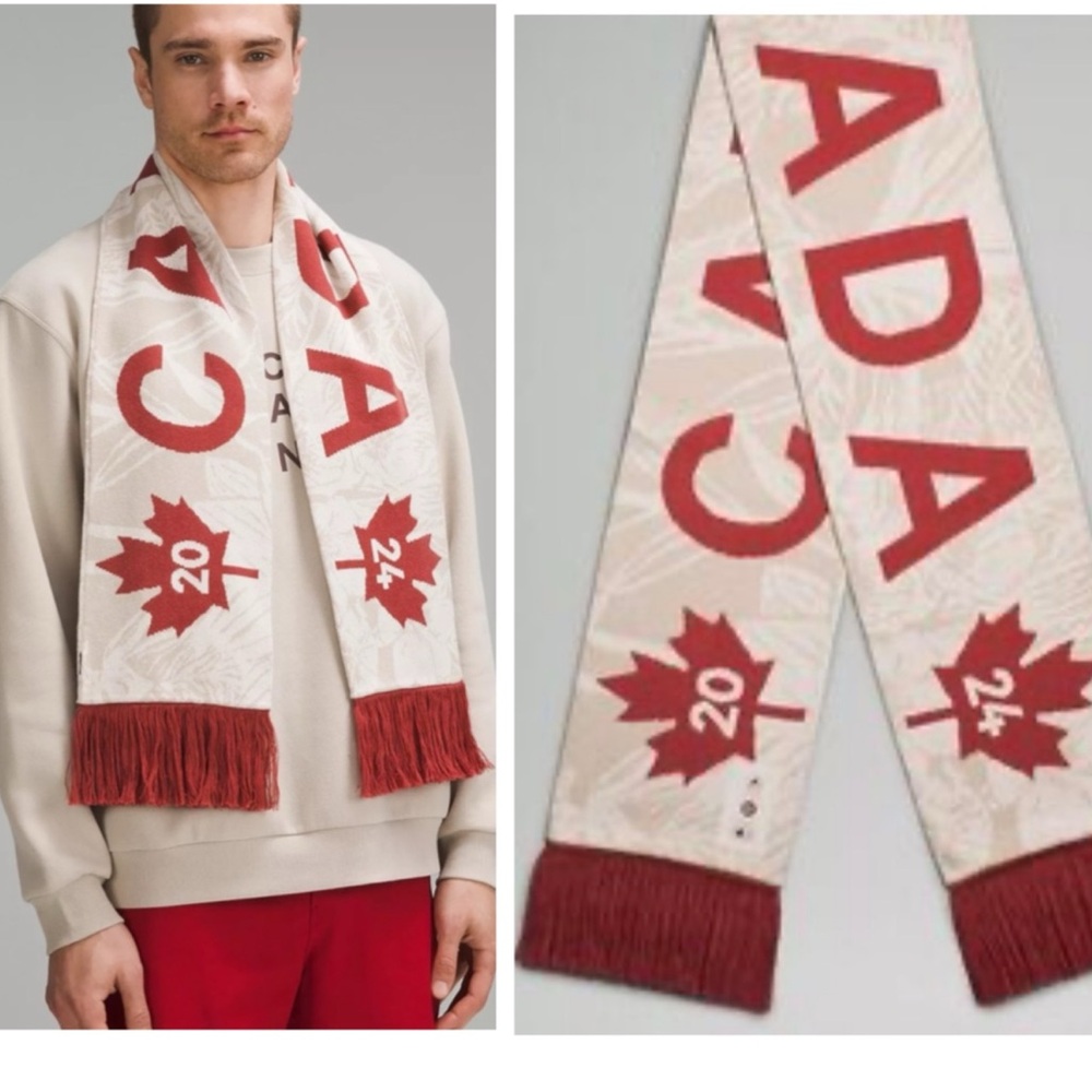 Team Canada Future Legacy Scarf Olympics Knit Tassel Sweater Wrap Shawl Gorpcore